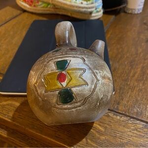 Vintage Handmade Folk Art Pottery Vessel. Minor Paint Chips,no structure damage